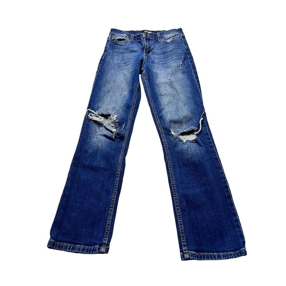 RSQ Kids Blue Five Pocket Style Distressed Slim Fit Jeans Size 14 NWOT